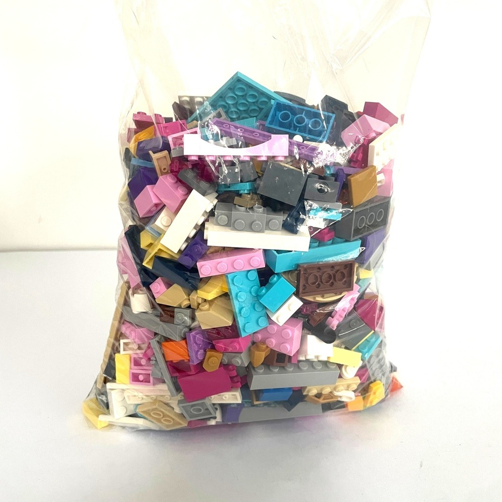 LEGO Bulk Lot 1lb 13oz Mixed Bricks Plates Pink Purple Teal Yellow Assorted girl
